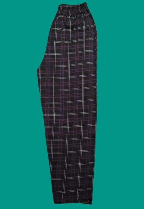 Pantaloni-pijama-barbati-negri-cu-carouri-bumbac, Engros